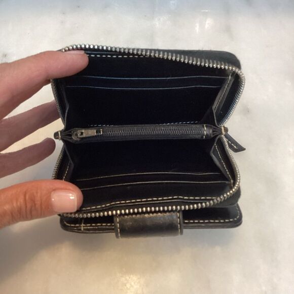 Dooney & Bourke Black Pebbled Leather Bifold Wallet - Picture 14 of 14